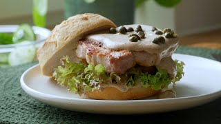 Schnelles quotTonnatoquot Steak Sandwich mit Thunfischsauce Rezept  Tonnato Pork Chop Sandwich Recipe [upl. by Nortad]