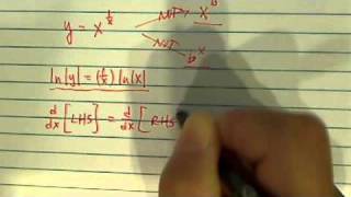 Logarithmic differentiation derivative yx1x [upl. by Nehtanoj]