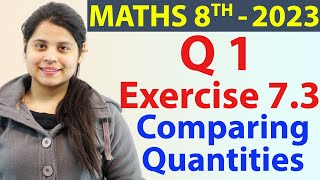 Q 1  Ex 73  Comparing Quantities  NCERT Maths Class 8th  Chapter 7 New Syllabus CBSE 2023 [upl. by Petua444]