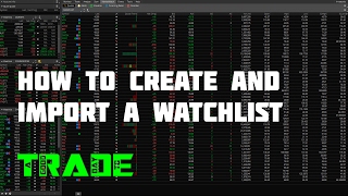 How To Create and Import A Watchlist In thinkorswim [upl. by Khichabia]