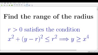 calculation exercise 674 Find the range of the radius [upl. by Riamo490]