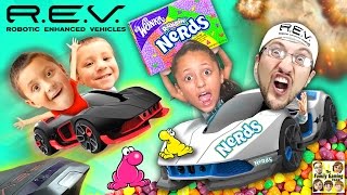 REV Cars Battle w NERDS CANDY All Over The Floor FGTEEV Mysterious Family Foggy Fun Mess [upl. by Ainerbas]