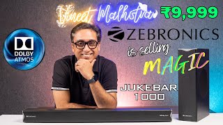 Zebronics Jukebar 1000 Dolby Atmos Soundbar  Dolby Atmos Soundbar under 10000  Zebronics 1000 [upl. by Gnihc283]