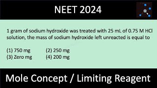 1 gram of sodium hydroxide was treated with 25 mL of 075 M HCl solution the mass of NaOH left [upl. by Rimola]