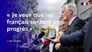 Le Premier ministre Michel Barnier s’exprime depuis la Maison France Services d’Albens [upl. by Atnwahsal932]