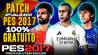 PATCH PES 2017 ATUALIZADO TEMPORADA 2025 COM PLACARES REAIS FACES E UNIFORMES  PES 2017 PC FRACO [upl. by Alleunam]