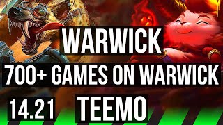 WARWICK vs TEEMO JGL  614 700 games  EUW Diamond  1421 [upl. by Latreese]