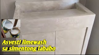 masilya sa purong simento na lababo gamit ang acrytex cast  asvesti limewash topcoat [upl. by Hillman675]