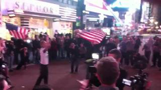 Reaction to Osama Bin Laden death from Times Square NY [upl. by Yecak]