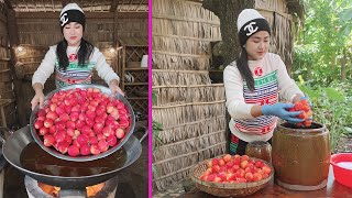 Delicious Red jujube fruit cooking  Cooing with Sreypov [upl. by Chrisy]