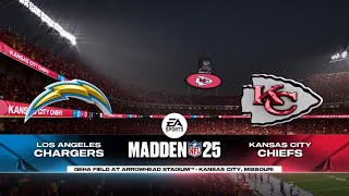 Madden NFL 25  Los Angeles Chargers 102 Vs Kansas City Chiefs 93 Simulation PS5 Week 14 [upl. by Weatherley230]