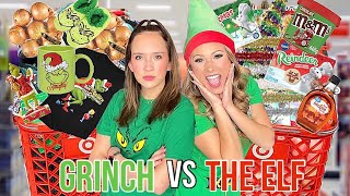 GRINCH 💚🧅 VS ELF ❤️🎁 TARGET SHOPPING CHALLENGE [upl. by Anawt]