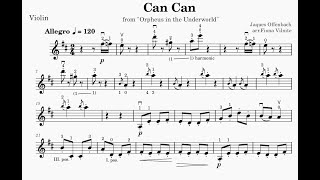 Offenbach  CanCan for Violin and Piano Accompaniment Practice Video [upl. by Sturges]