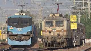 Power Full Locomotives WAG 12B amp WAP 7  WAP 5 Indians TRAINS freight NWR Dausa junction [upl. by France]