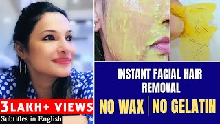 Instant Facial Hair Removal  No Wax  No Gelatin  Face Mask  Rethikas Beauty Secrets [upl. by Fillander]