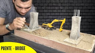 🚧 Mini Construcción De Puente En Concreto  cement bridge Construction model  1 parte [upl. by Tammany]