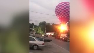 Raw Video Hot Air Balloon Collides With Power Lines [upl. by Adieno797]