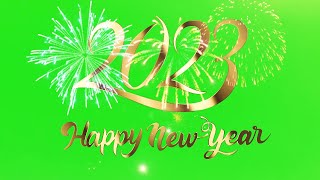 happy new year 2023 gold text effect green screen no copyright video [upl. by Ratha]