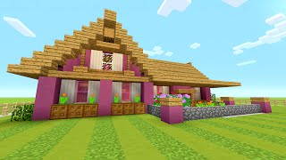 Minecraft Tutorial How To Make A Pink Survival House  Dog House Turorial [upl. by Selway608]