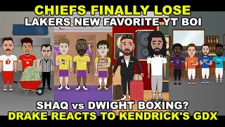 Comedy Sports Mash  Chiefs Finally Lose Kendrick Drops GNX Shaq vs Dwight Knecht 4 and more [upl. by Inalej]