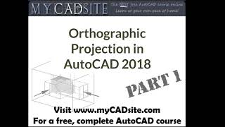 AutoCAD Tutorial Lesson 112 Orthographic Projection P1 Complete Beginners Course [upl. by Ahsienek]