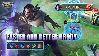 BRODY IS A BIT FASTER NOW  BRODY BUILD AND GAMEPLAY  MLBB [upl. by Frodeen758]