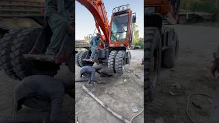 Unique techniques to dent excavator mudguards trending ytshorts skills hardworksmartwork [upl. by Nywra]