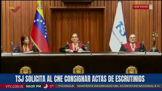 Sala Electoral del TSJ solicita al CNE actas de las elecciones y pruebas del ataque cibernético [upl. by Hachmin]