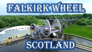 Falkirk Wheel Scotland drone video DJI Mini3 [upl. by Ynnav7]