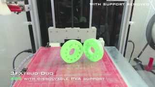 Dual material with ABS and PVA support 3D print with 3FXtrud Duo by ShapingBits [upl. by Fording]