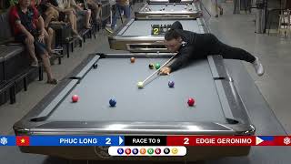 Billiards pool 9 balls Phúc Long vs Edgie Geronimo  Race to 9 [upl. by Stedmann]