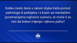 Rak dojke Koliko često žene traže pomoć psihologa ili psihijatra [upl. by Tenneb263]