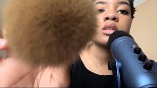 ASMR stippling you w mic brushing mouth sounds amp hair clipping [upl. by Ingalls]