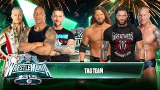 The Rock Cody Rhodes amp CM Punk vs Roman Reigns AJ Styles amp Randy Orton  Tag Team Match [upl. by Prakash979]