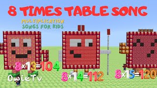 8 TIMES TABLE SONG  Multiplication Songs for Kids  Minecraft Numberblocks Counting Songs [upl. by Goldsworthy]