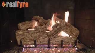 Peterson Real Fyre Rugged Oak Log Set Shown With the G45 Burner [upl. by Tyoh347]