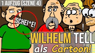 Wilhelm Tell Schiller zusammengefasst als Cartoon 1 Aufzug Szene 4 [upl. by Mazlack]