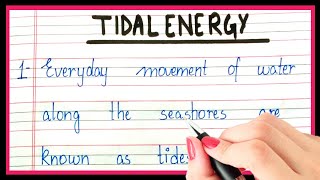 Definition of tidal energy  What is tidal energy  short note on tidal energy [upl. by Aneeres]