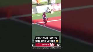 UTAH BACKUP QB TOSSES DIME AGAINST FLORIDA ON 1ST PLAY 😳 shorts [upl. by Haidabo]