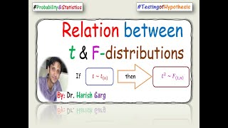 Relation between t and F statistic distributions [upl. by Petit]