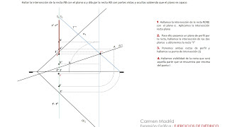 DIÉDRICO Intersección rectaplano [upl. by Kraft696]