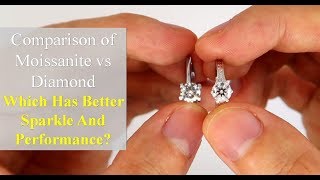 Moissanite vs Diamond  Side by Side Comparison of Performance [upl. by Refitsirhc]