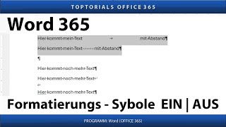 Formatierungs  Symbole  Nicht druckbare Zeichen einblenden  ausblenden  Word 365 Tutorial [upl. by Nylodnarb]