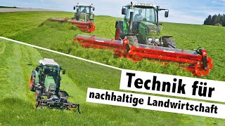 Technik für nachhaltige Landwirtschaft  BB Umwelttechnik Kammschwader und Doppelmessermähwerk [upl. by Leakcim934]