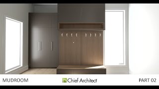 3d Interior Modeling  Mudroom  Chief Architect  Home Designer  Project 01  Part 02 [upl. by Ecnerewal]