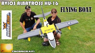 HOBBYKING AVIOS ALBATROSS HU16 FLYING BOAT  1620MM 637quot PNF DISPLAY AT WOODSPRING WINGS  2019 [upl. by Nylaehs]