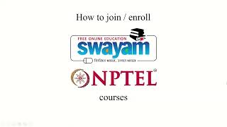 How to Join or Enroll SWAYAM NPTEL courses  step by step tutorial  2024 [upl. by Thorr]