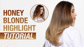 Honey Blonde Highlight Tutorial  Creme Lightener Blonding Technique  Kenra Color [upl. by Abebi351]