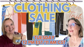 Pop Up CLOTHING SALE amp AUCTION  Angie Resells amp Nana Tink  Tuesday Noon EST11 CST [upl. by Safko184]