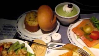 コンチネンタル航空ビジネスクラス 機内食 成田－香港 [upl. by Alehc]